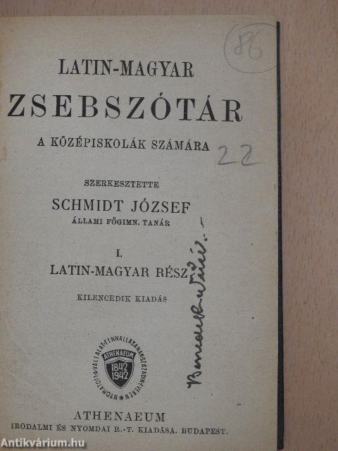 Latin-magyar zsebszótár I-II.