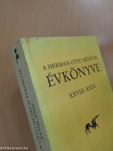 A Herman Ottó Múzeum Évkönyve XXVIII-XXIX.