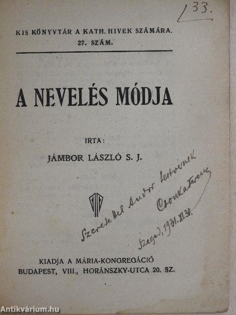 A nevelés módja