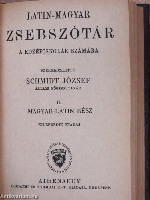 Latin-magyar zsebszótár I-II.