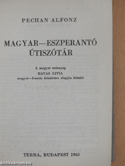 Eszperantó-magyar/magyar-eszperantó útiszótár