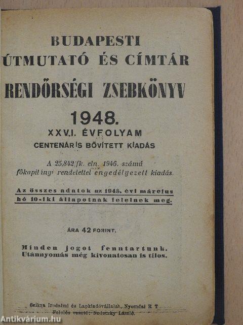 Budapesti útmutató és címtár 1948.