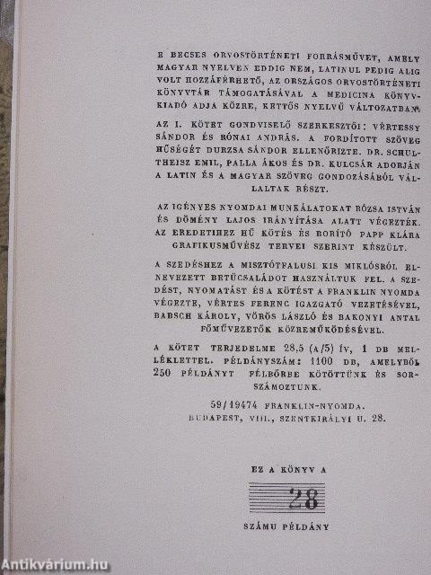 Magyarország és Erdély orvosainak rövid életrajza I.