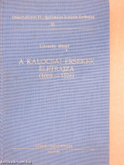 A kalocsai érsekek életrajza 1000-1526