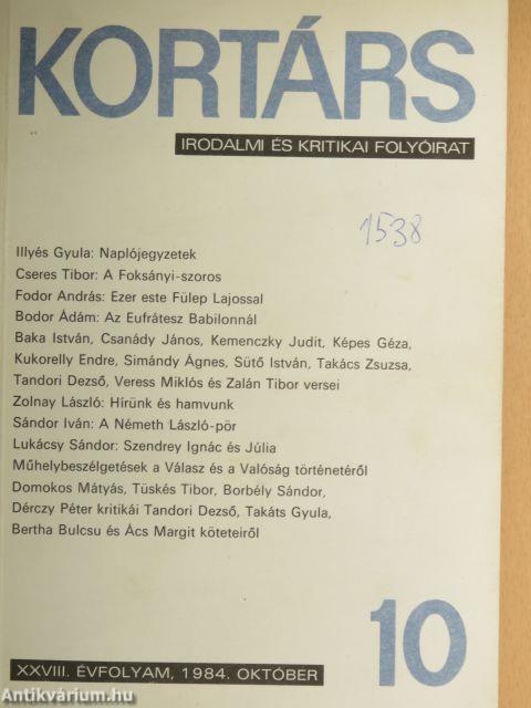 Kortárs 1984. október