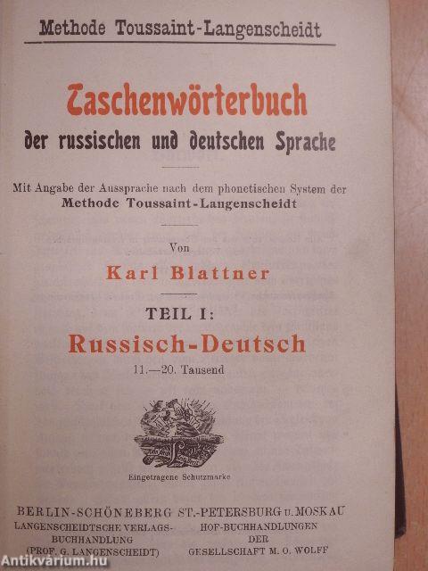 Taschenwörterbuch der russischen und deutschen Sprache I. (Gótbetűs)