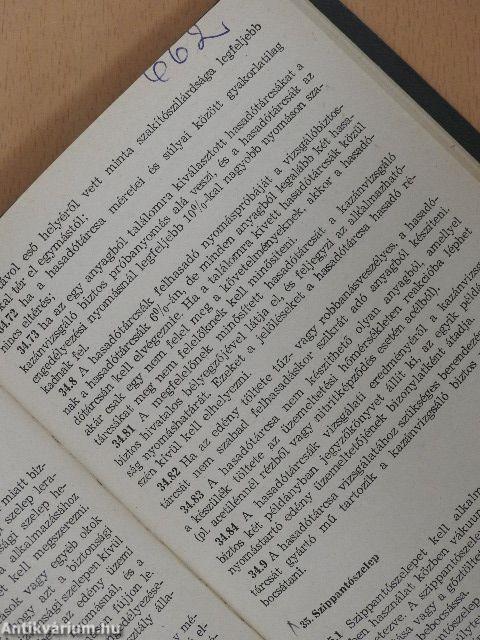 Kazánbiztonsági szabályzat/Nyomástartó edények biztonsági szabályzata