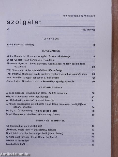 Szolgálat 1980. Húsvét