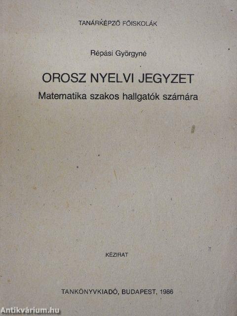 Orosz nyelvi jegyzet