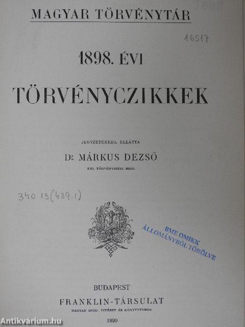 1898. évi törvényczikkek