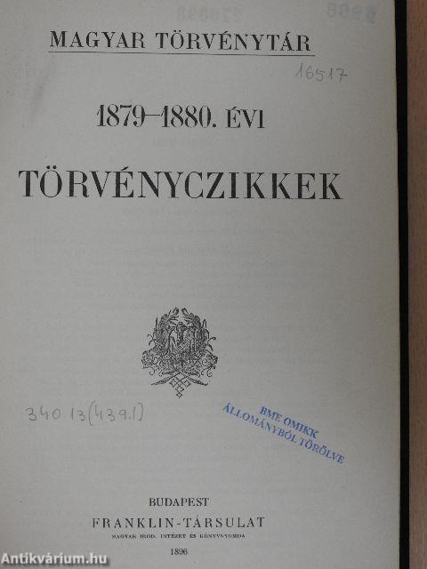 1879-1880. évi törvényczikkek