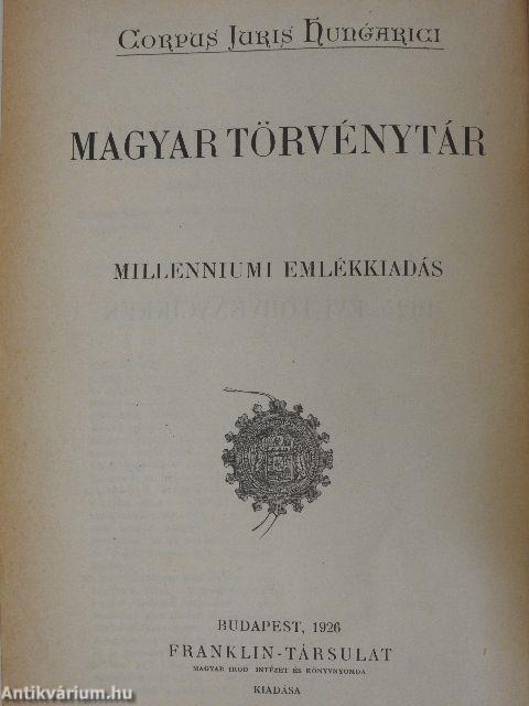 1925. évi törvénycikkek