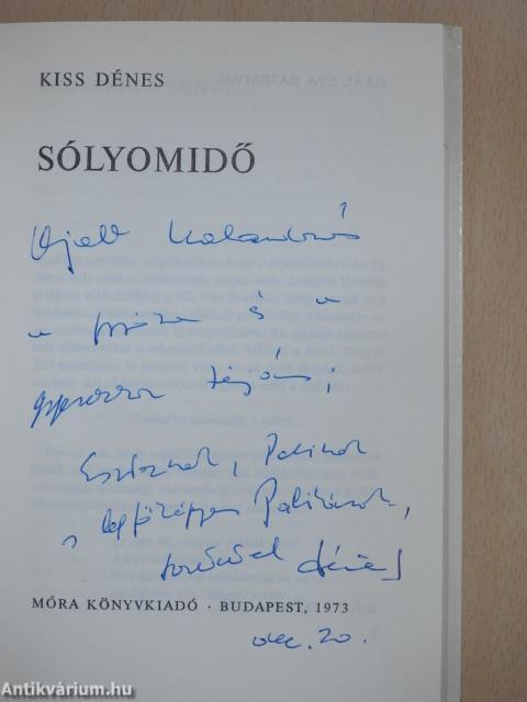 Sólyomidő (dedikált példány)