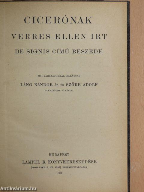 Cicerónak Verres ellen irt De Signis című beszéde