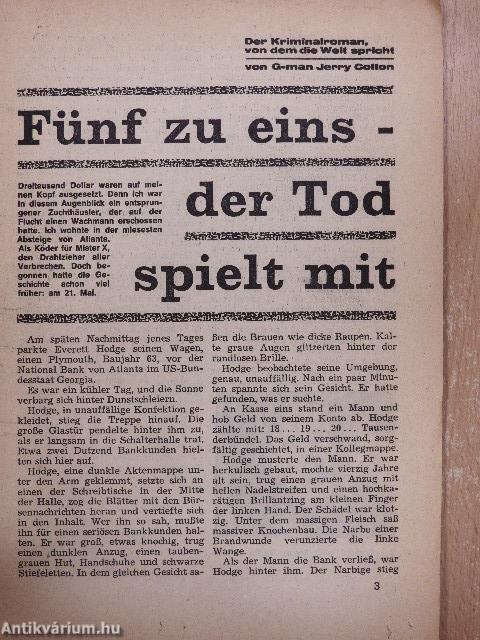 Fünf zu eins - der Tod spielt mit