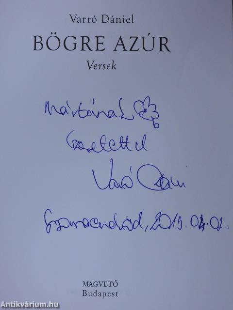 Bögre azúr (dedikált példány)