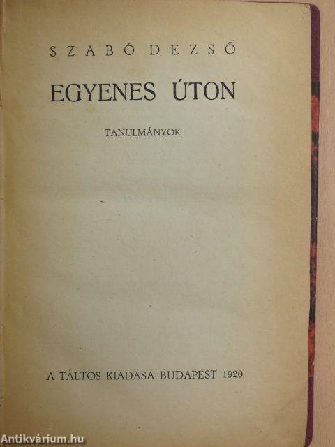 Egyenes úton/Tanulmányok és jegyzetek