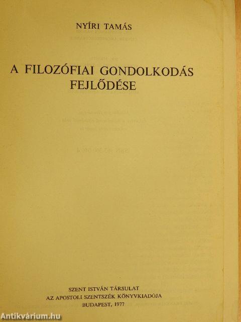 A filozófiai gondolkodás fejlődése