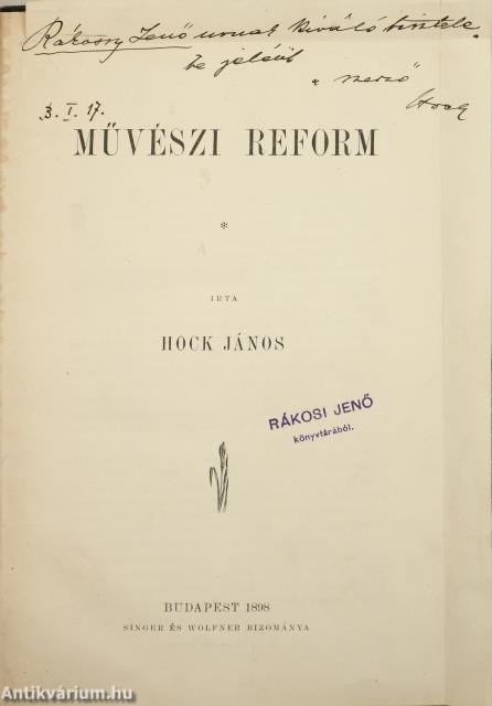 Művészi reform (dedikált példány)