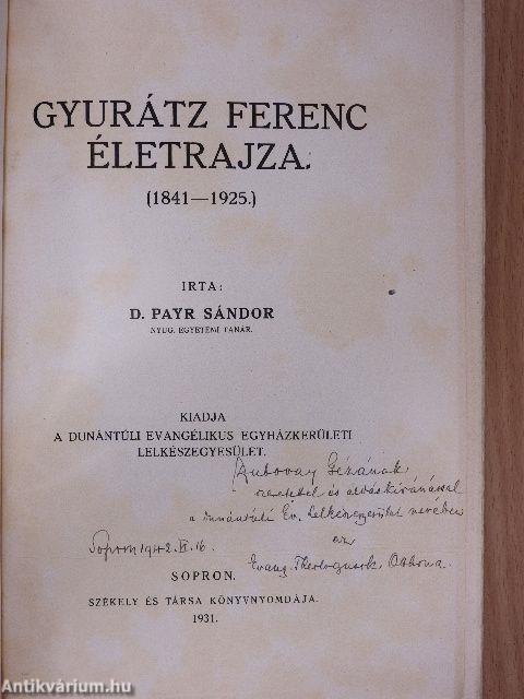 Gyurátz Ferenc életrajza