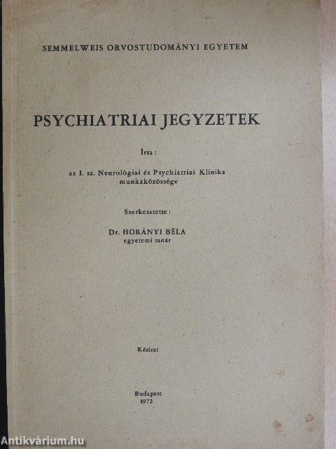 Psychiatriai jegyzetek