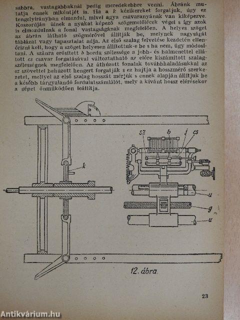 A gépi szövés technológiája I.