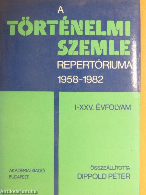 A Történelmi Szemle repertóriuma 1958-1982