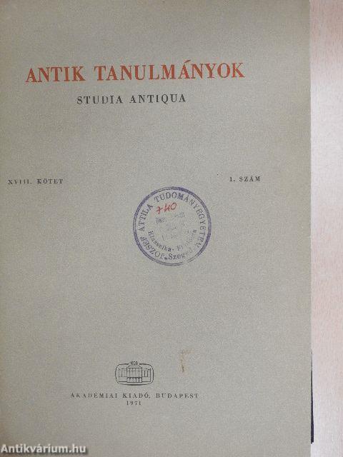 Antik tanulmányok 1971/1-2.