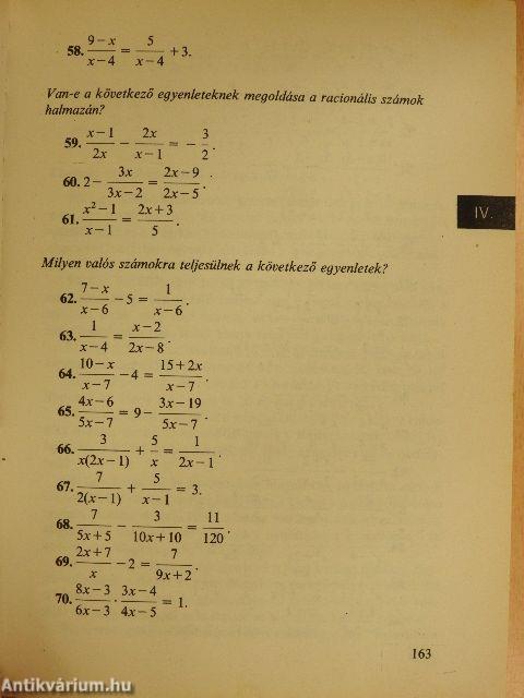 Matematika feladatgyűjtemény I.