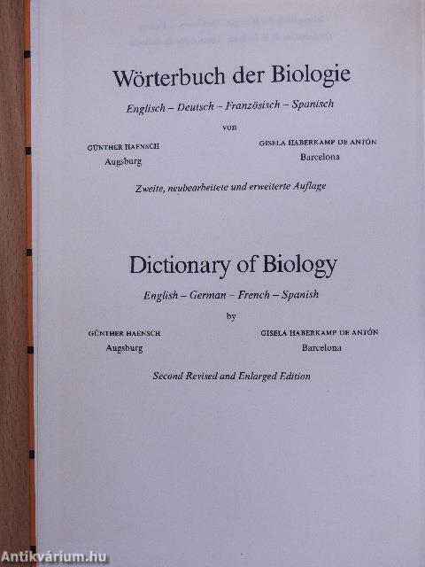 Wörterbuch der Biologie