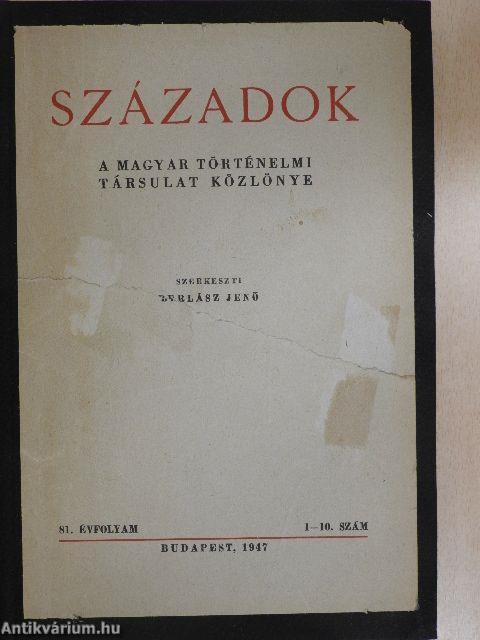 Századok 1947/1-10.