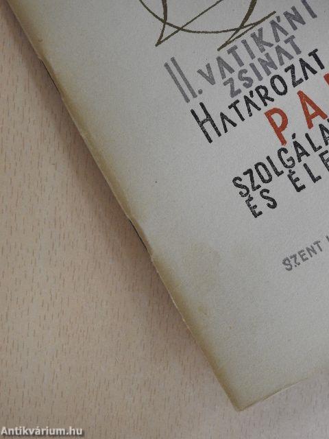 Határozat a papi szolgálatról és életről