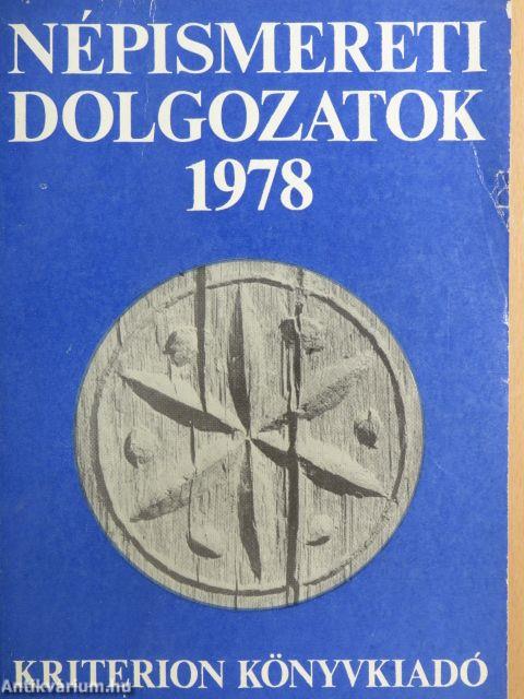 Népismereti dolgozatok 1978