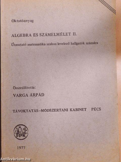 Algebra és számelmélet II.