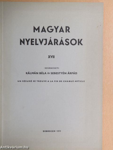 Magyar nyelvjárások XVII.