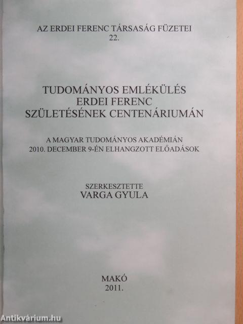 Tudományos emlékülés Erdei Ferenc születésének centenáriumán