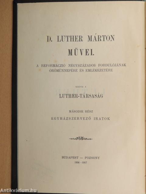 D. Luther Márton egyházszervező iratai III.