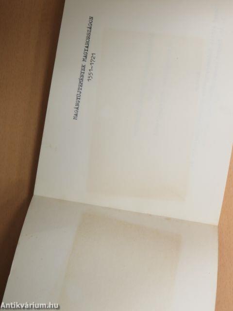 Magángyűjtemények Magyarországon 1551-1721