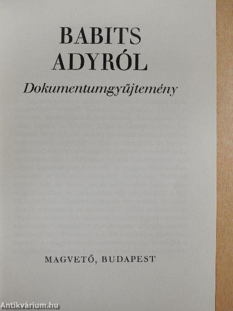 Babits Adyról