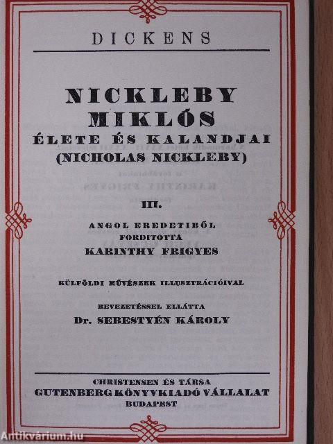 Nickleby Miklós élete és kalandjai I-V./Karácsonyi történetek I.