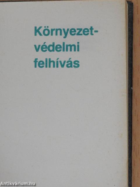 Környezetvédelmi felhívás (minikönyv)