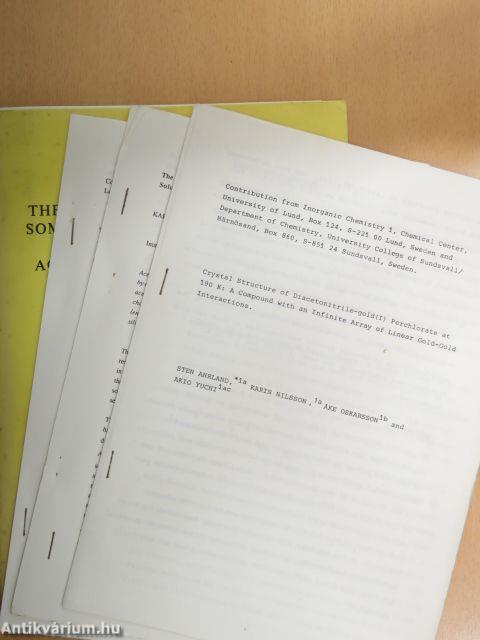 Structural and Thermodynamic Studies of Some Copper(I), Silver (I) and Gold (I) Complexes in Acetonitrile and Pyridine