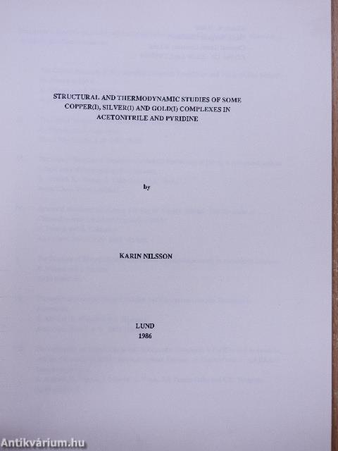 Structural and Thermodynamic Studies of Some Copper(I), Silver (I) and Gold (I) Complexes in Acetonitrile and Pyridine