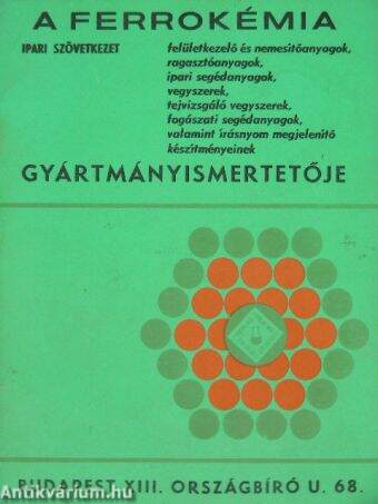 A ferrokémia ipari szövetkezet gyártmányismertetője