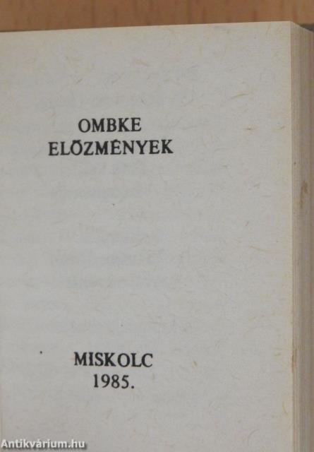 OMBKE előzmények (minikönyv) - Plakettel