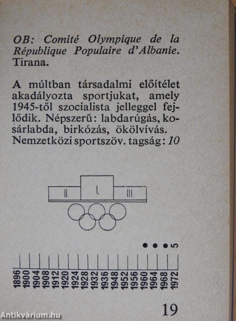 Olimpiai nemzetek (minikönyv)