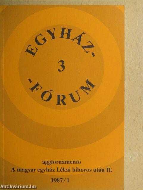 Egyházfórum 1987/1.