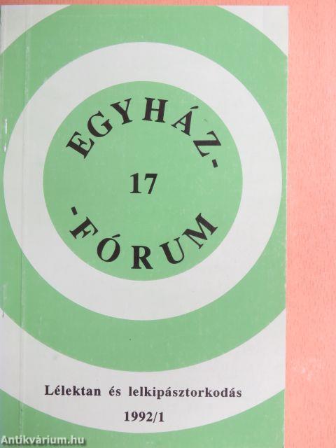 Egyházfórum 1992/1.