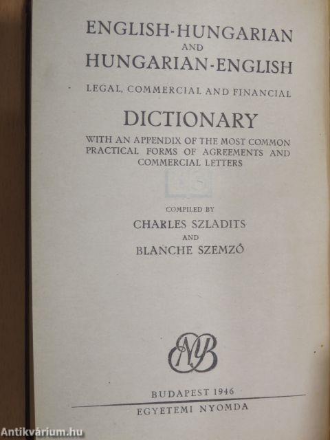 Angol-magyar és magyar-angol jogi, kereskedelmi és pénzügyi szakszótár