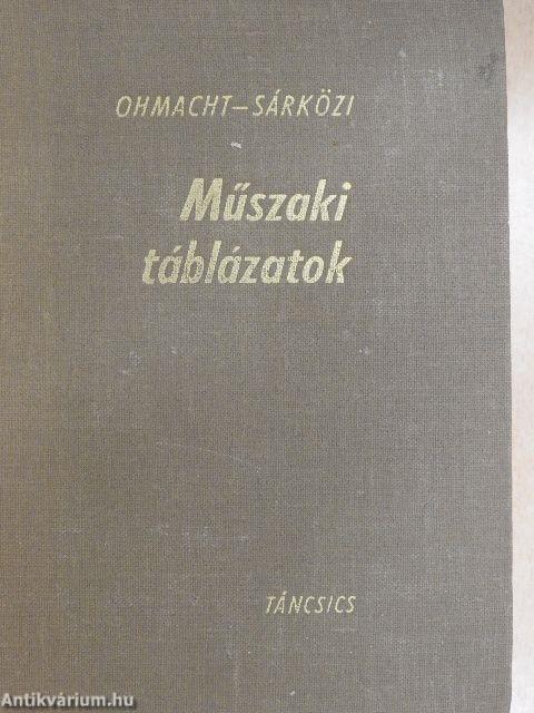 Műszaki táblázatok